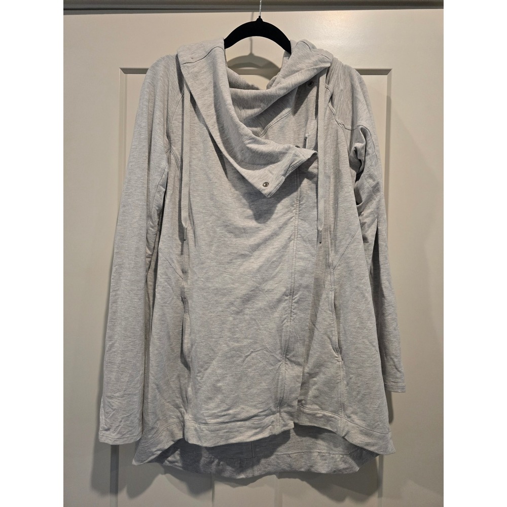 Lululemon Coast Easy Wrap Heathered Core Ultra Light Grey Hoodie sz 10